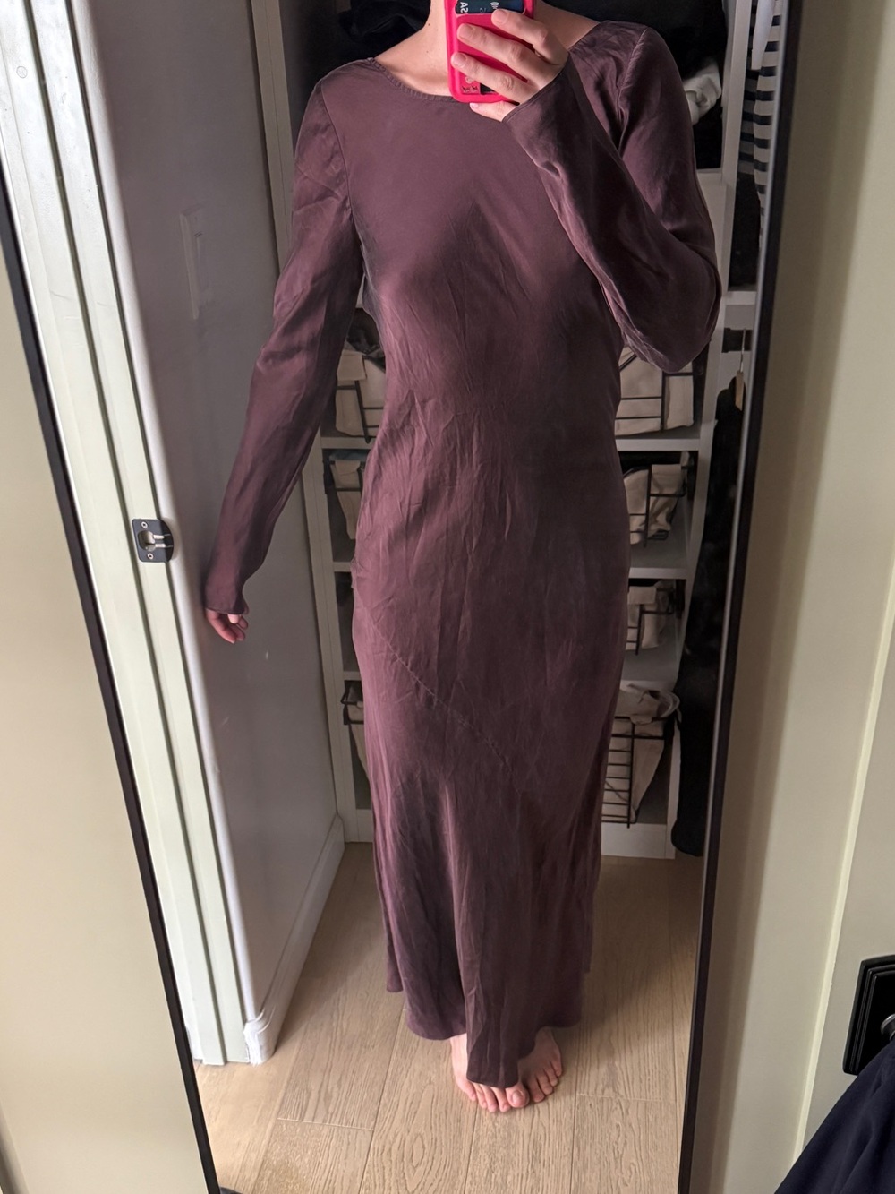 Silk Laundry Brown Silk Dress